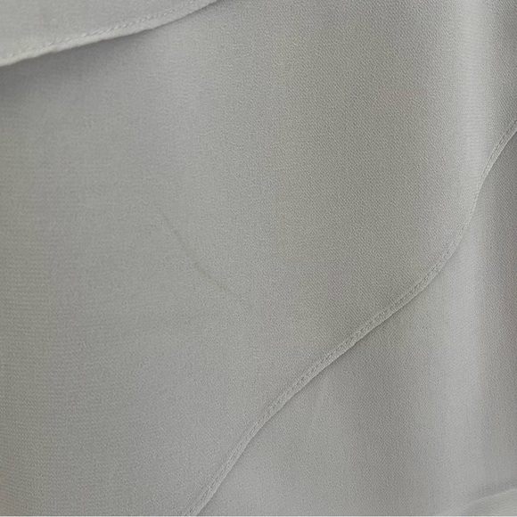 Silver Lace Chiffon Dress S Glam Formal Gown w/ Brooch Mother of the Bride Prom - Picture 16 of 16